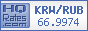 Курс Вон Республики Корея к Российскому рублю (KRW/RUB) на сегодня