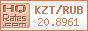 Курс Казахского тенге к Российскому рублю (KZT/RUB) на сегодня